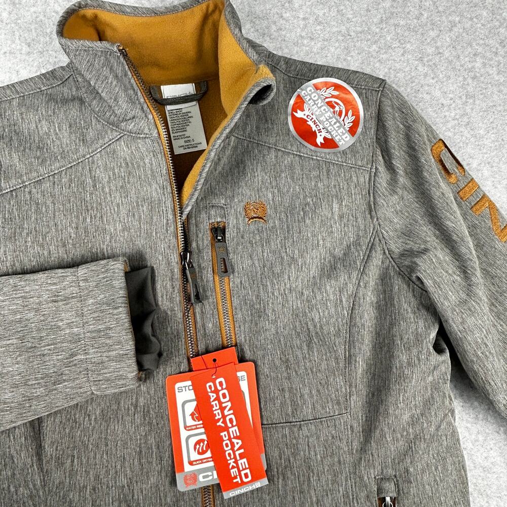Cinch Concealed Carry Ladies Jacket Size Small Gray Tan NWT Softshell Bonded - Picture 8 of 8